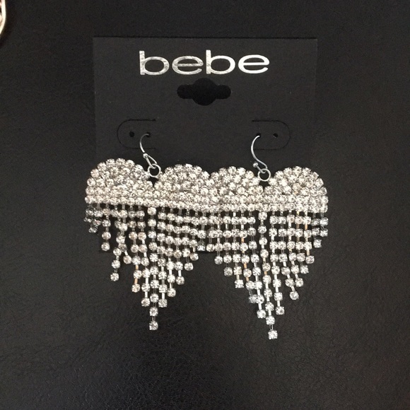 bebe Jewelry - New bebe Crystal Hearts Waterfall Earrings